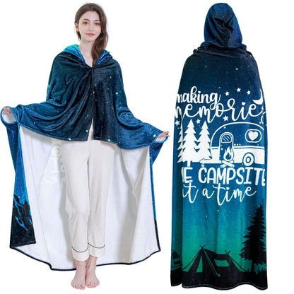 Camping Wearable Blanket Hoodie - Camping Gifts for Women Men - Camper Blanket Gift for Camper Outdoor - Camping Essentials Accessories - Camp Decor for Bedding RV Campsite Travel Hiking 70"x60"