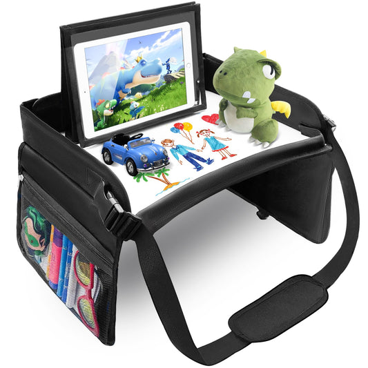 BUENAVO Car Seat Organizer Kids Travel Tray for Kids Car Trays for Kids Roadtrip Essentials Toddlers Activities in Car Seat, Stroller, Airplane