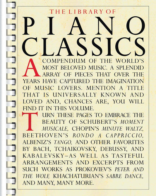Library of Piano Classics | Collection of Famous Classical Piano Pieces | Piano Solo Sheet Music Book for Intermediate to Advanced Players | Timeless Repertoire Songbook