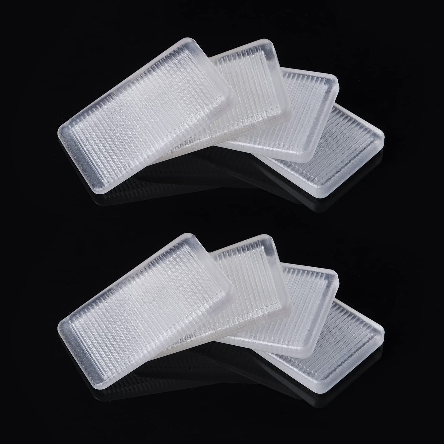 8 Pcs Rubbery Clear Table & Bed Level Wedge for Home Improvement - Toilet Shims, DIY Wedge Levelers (5mm)