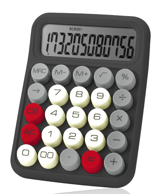 Mr. Pen Mechanical Switch Calculator - 12 Digit Large LCD Display, Pink with Big Buttons