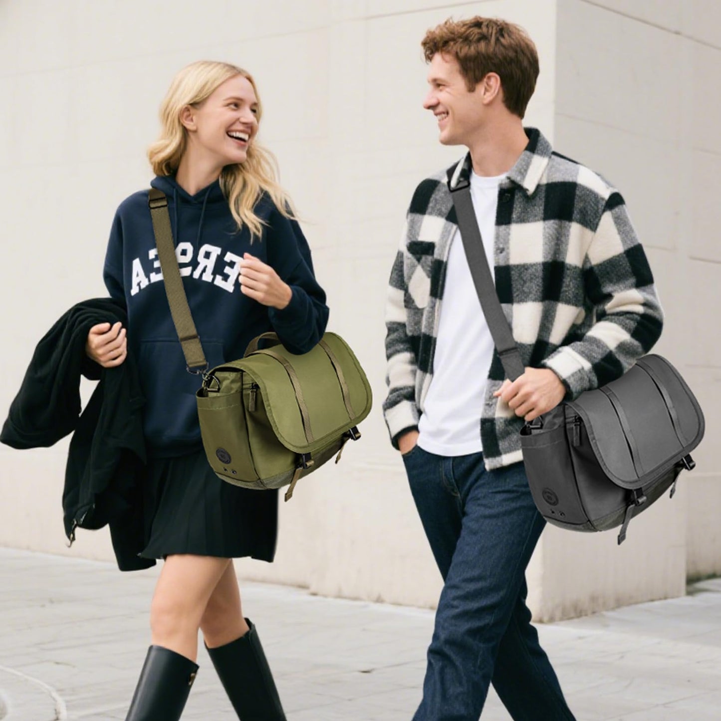 travel inspira Messenger Bag for Men/Women, Anti-theft Lightweight Men's Laptop Bag 16 inch Water Resistant Crossbody Satchel Bags Computer Work Office College Bag with Shoulder Strap, Grey