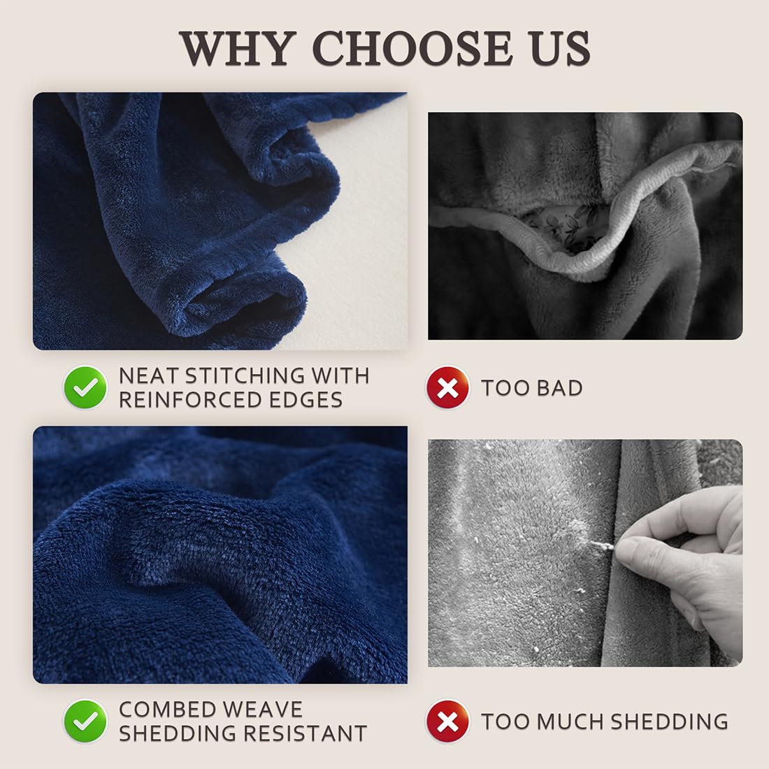 LaSyL Fleece Blanket Queen 90"x90" Grey - 300GSM Soft Cozy Plush Fuzzy Flannel Bed Blanket - Lightweight Anti-Static Microfiber Blanket for Couch, Bed, Sofa