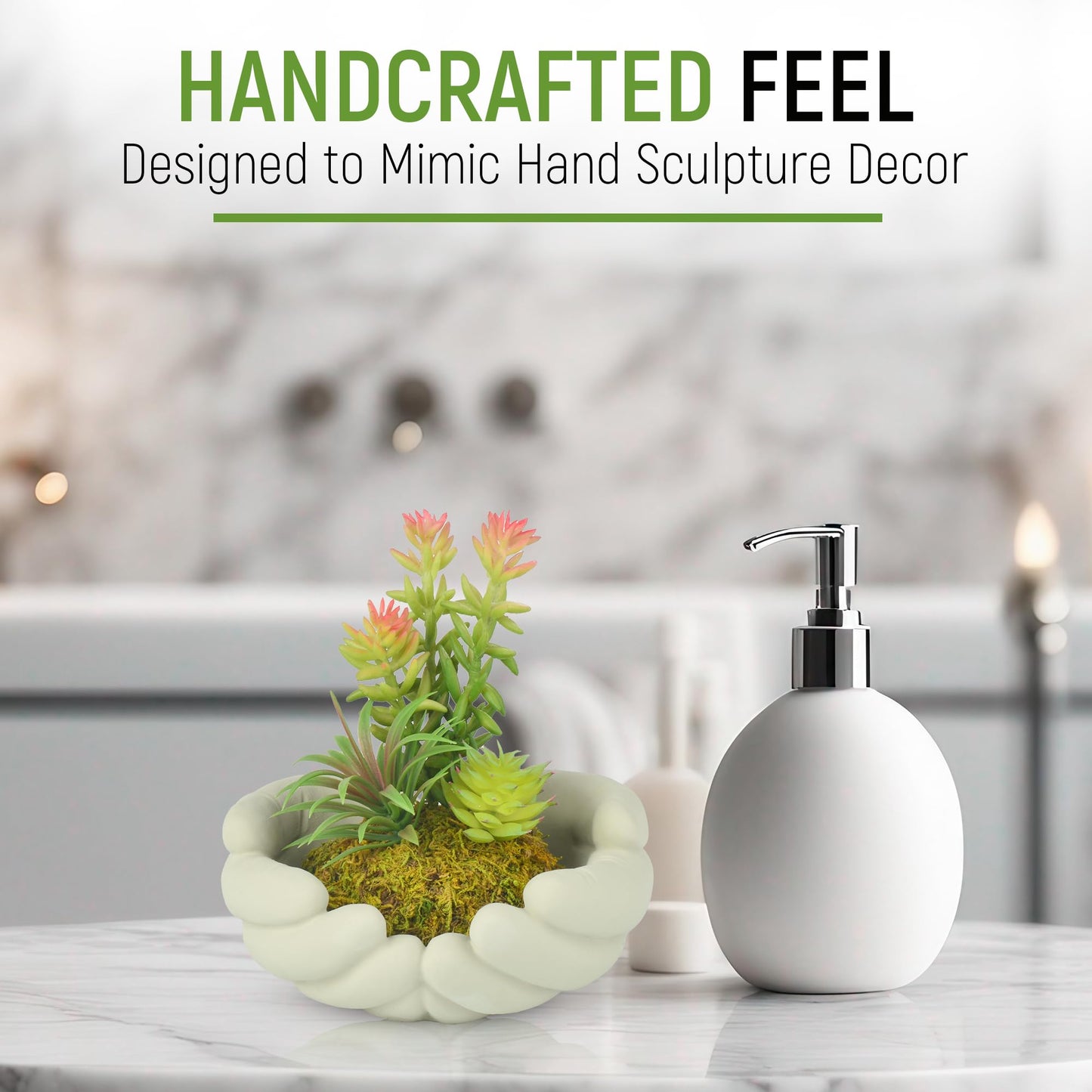 Hisow Small Artificial Plants, Mini Succulent Plants with Cute Plant Pot, Artificial Succulents in Pots for Office Desk Decor and Bedroom Kitchen Bathroom Plants Decor (C)