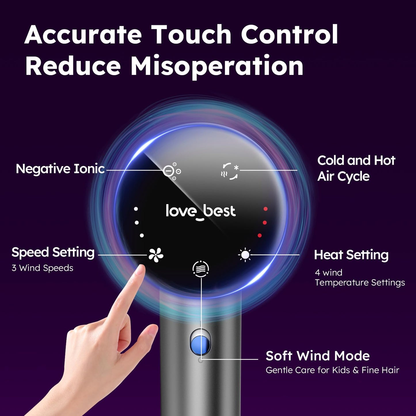 Hair Dryer, Professional Ionic Hair Dryer for Fast Drying, Low Noise and Quiet, Lightweight, 600 Mmillion Negative lonic High-Speed Hair Blow Dryer Without Hair Damage for Women, Men, Travel, Salon