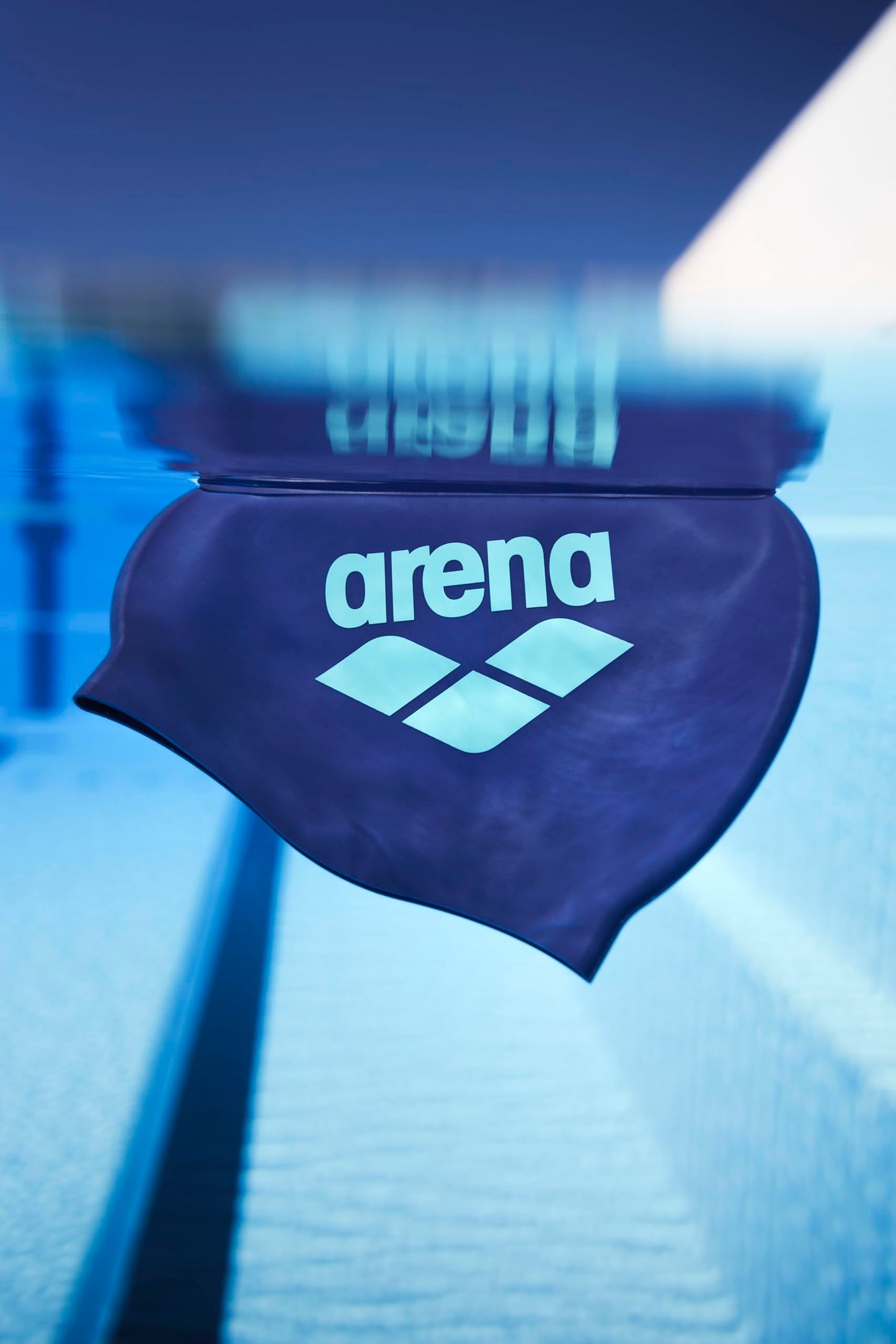 Arena Unisex Big Logo Silicone Swim Cap for Women and Men Fitness Swimmers Intensive Training Durable Soft Elastic Bathing Cap, Future Dusk/Water