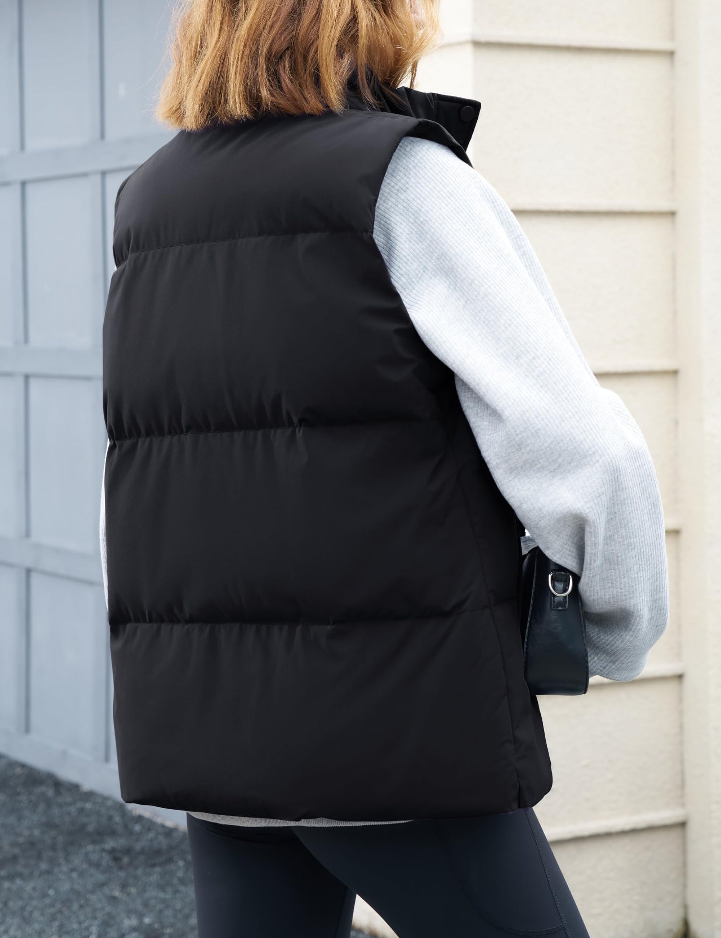 YUCOLEN Womens Black Puffer Down Vest Warm Lightweight Winter Crop Trendy Puffy Vest M