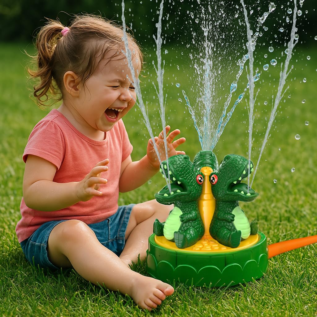 Water Sprinkler for Kids Outdoor Play: Fun Summer Dinosaur Water Toys for Toddler Kids Outside Yard Activities