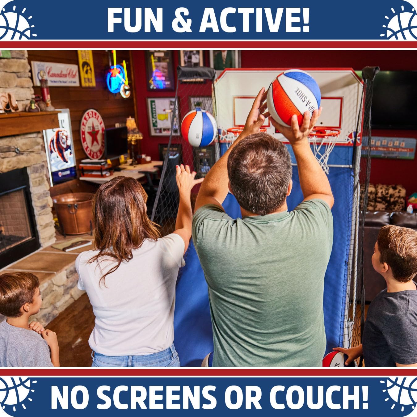 Pop-A-Shot Official Home Dual Shot Basketball Arcade Game - Blue (Blue)