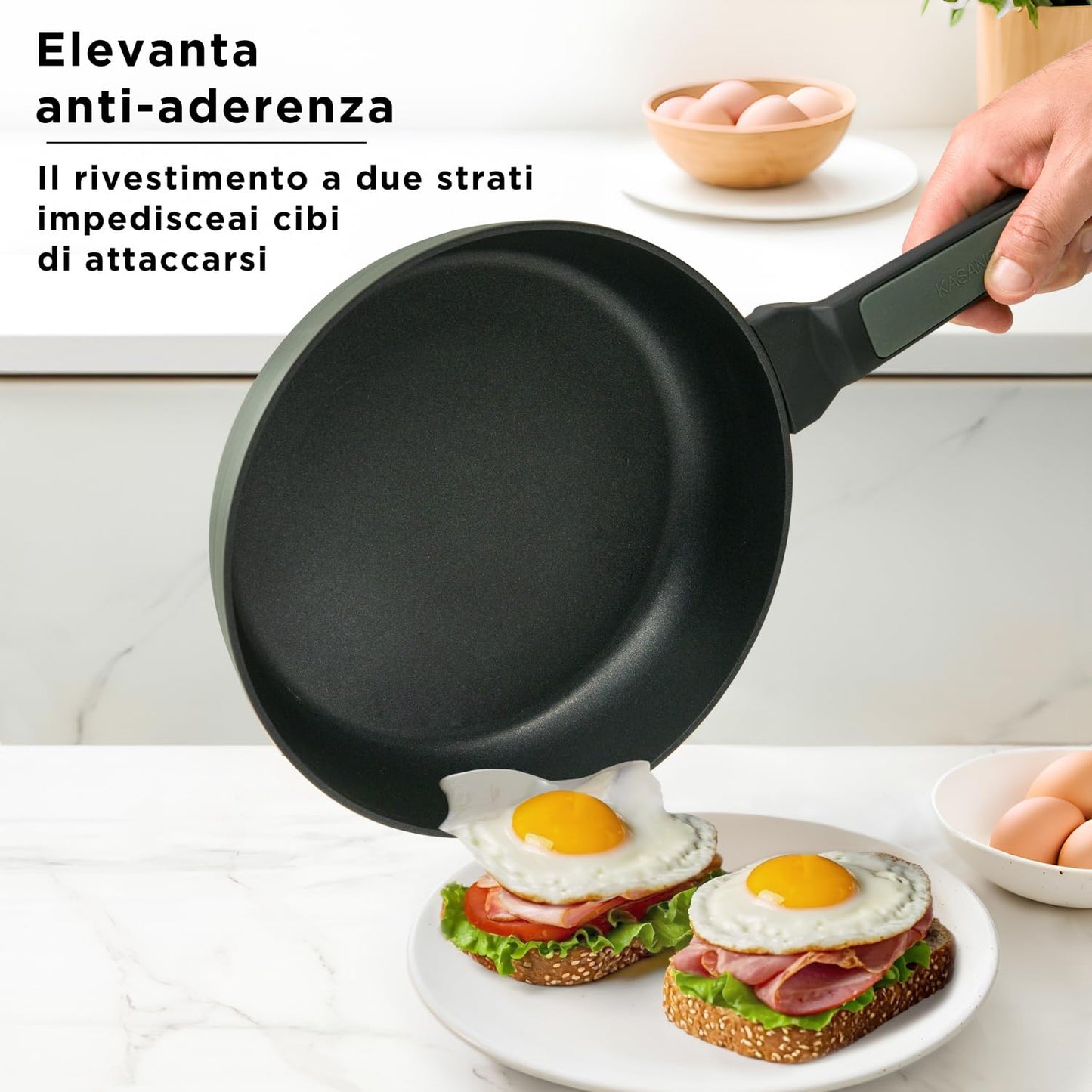 KASANOVA 11 Pcs Pots and Pans set Nonstick, Induction cookware, Pans for cooking with glass lids, Frying Pans & Casseroles, PFOA free (Green)