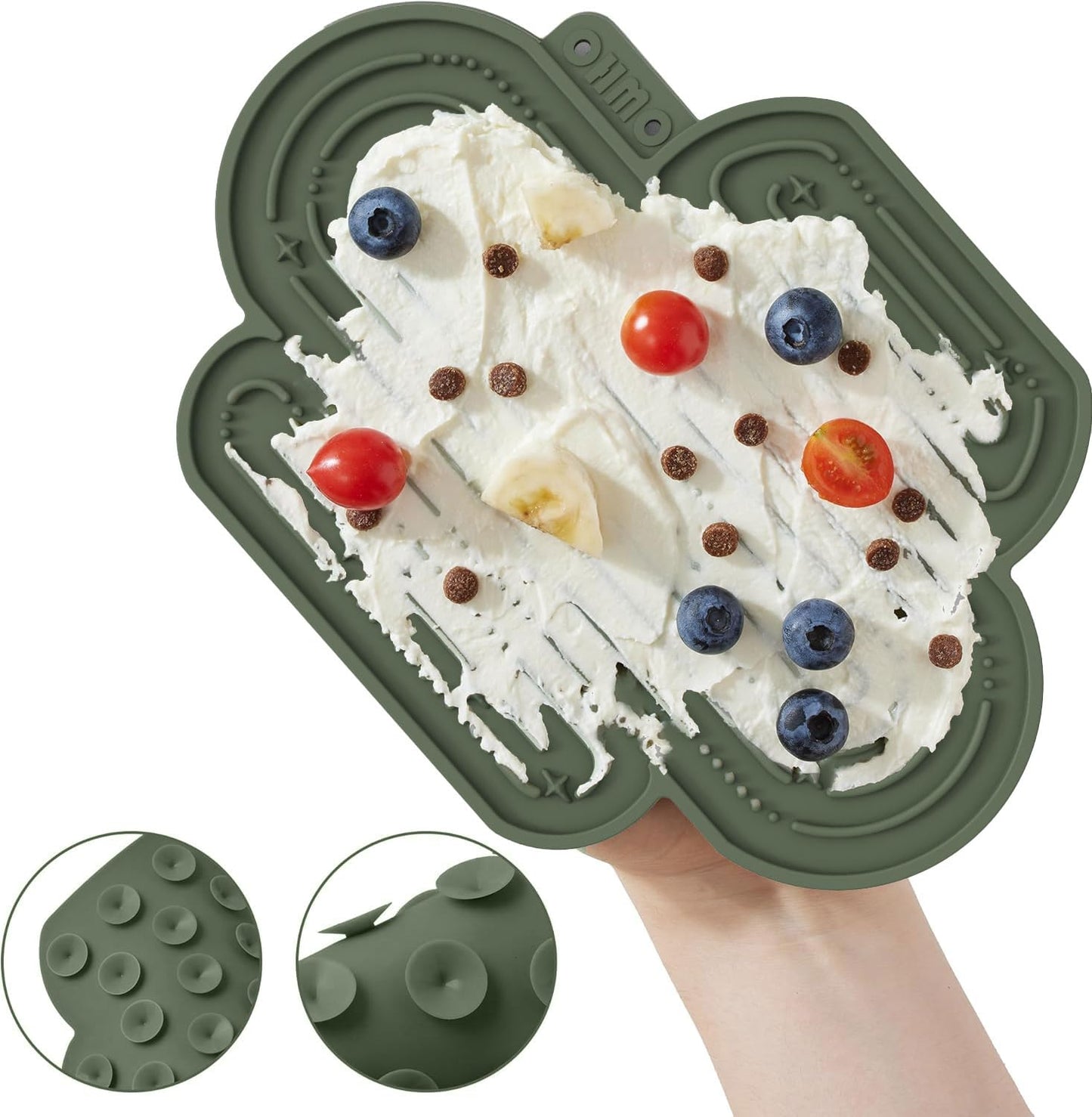 OHMO-Cactus Lick Mat for Dogs and Cats(2 Pack) Easy to Clean Pet Slow Feeder with Suction Cups, Licking Pad for Anxiety Relief and Boredom Reduction(Cactus&Light Green)