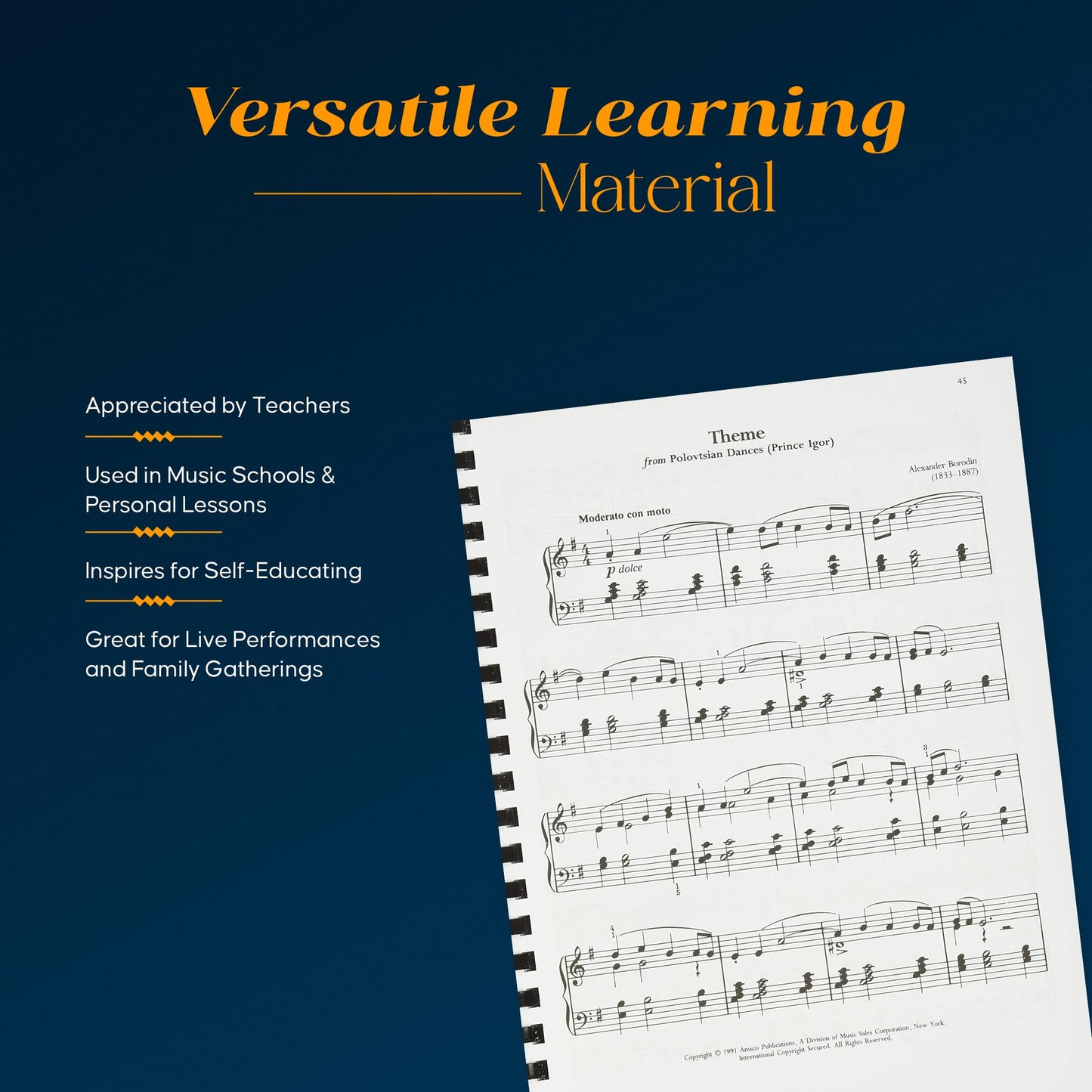 The Library of Easy Piano Classics | Easy Piano Sheet Music for Beginners and Adults | Classical Piano Songbook with Famous Works | Educational Repertoire Book for Piano Students