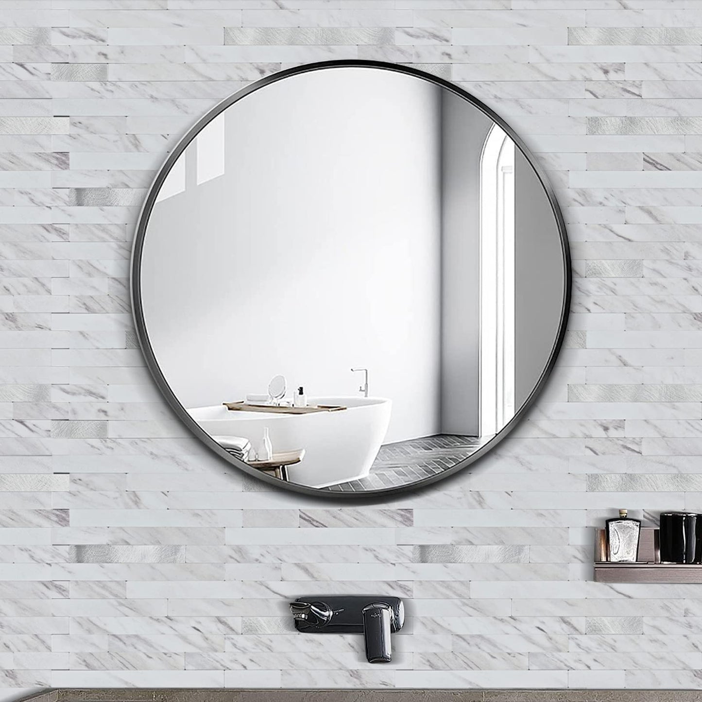 Midcard 20 Sheets Peel and Stick Backsplash PVC Wall Tile - Waterproof & Removable Self Adhesive Backsplash for Kitchen, Bathroom, Laundry Room.