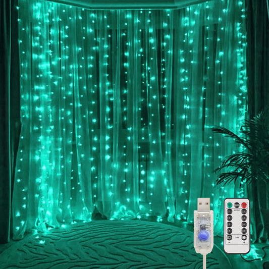 suddus White Curtain Lights for Bedroom Wall, 200 Led Twinkle Lights with Remote 8 Modes Timer, USB Plug-in String Lights for Wedding, Party, Backdrop, Birthday, Window Decorations, (6.5ft*6.5ft)