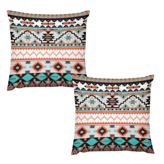 Yoakiet Aztec Pillow Covers,Boho Colourful Vintage Traditional Abstract Geometric Aztec Texture Pillow Covers with Hidden Zipper Set of 2 for Bedroom Living Room Sofa Cushion16 x16