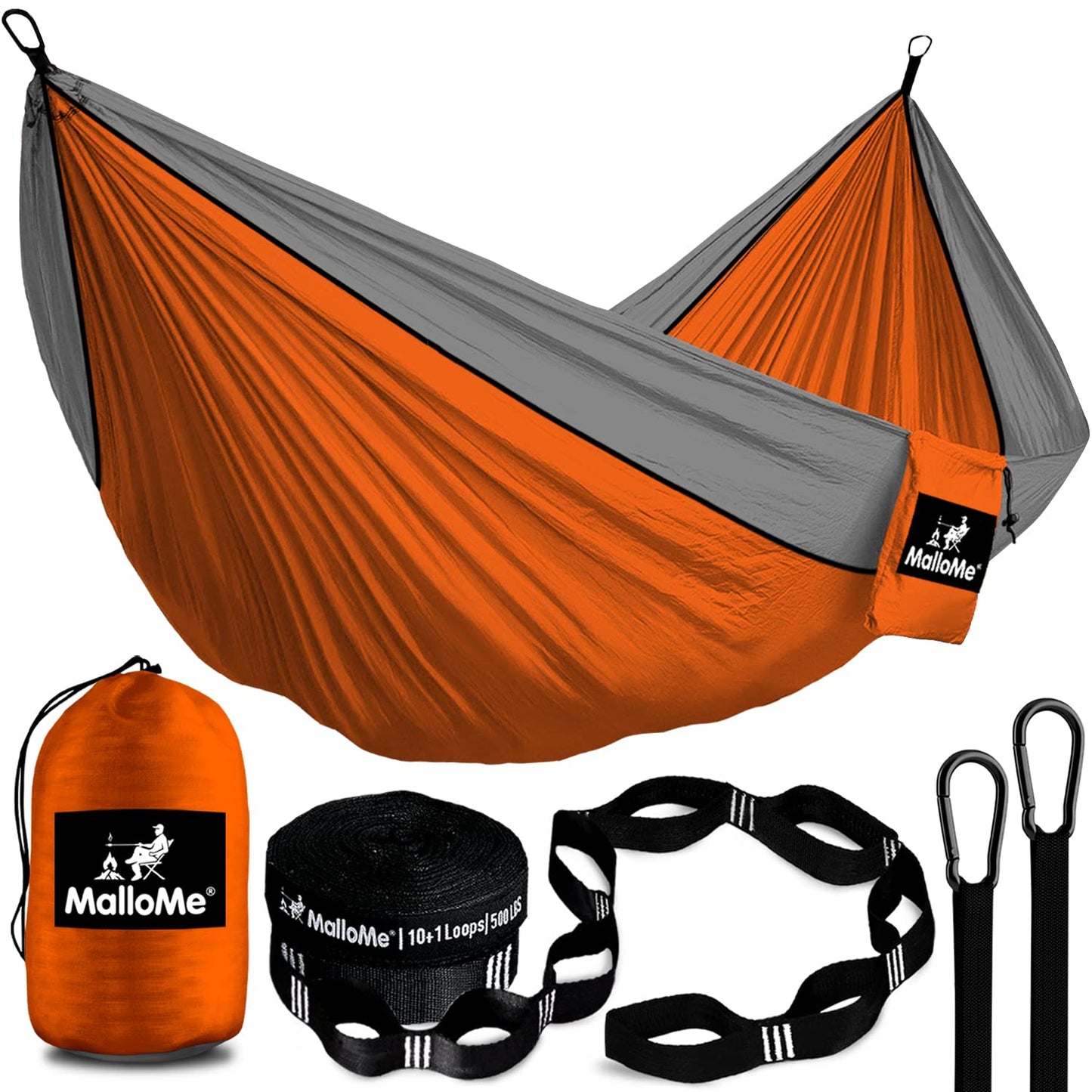 MalloMe Camping Hammock for Adults & Kids - Portable Hammocks for Outside - Hamacas para Adultos Outdoor Single & Double Two 2 Person Hammock - Hamaca/Hamacs/Amacas Heavy Duty Tree Travel Hamock