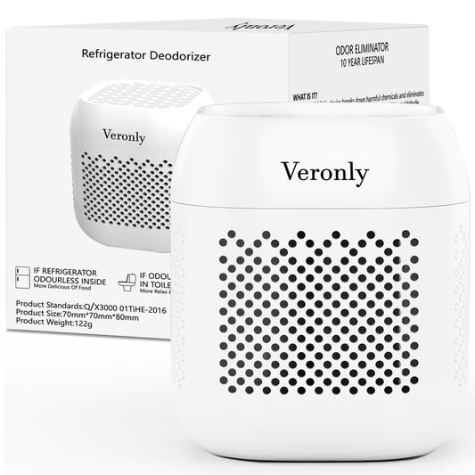 Refrigerator Deodorizer,Lasts for 10 Years,Refrigerator Odor Eliminator,Fridge Deodorizer for Fridge & Freezer, Room,RV and New Home, Better than Bamboo Air Purification Bags Baking Soda,White