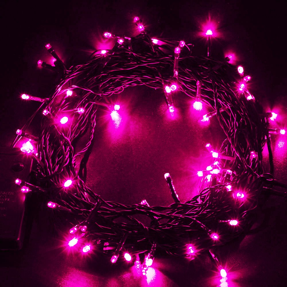 30 Mini Bulb LED Battery Operated Fairy String Lights in Pink for Valentines Day, Romantic Wedding, Home Decoration Room Lighting, Christmas, Crafts (158" inch Long String)