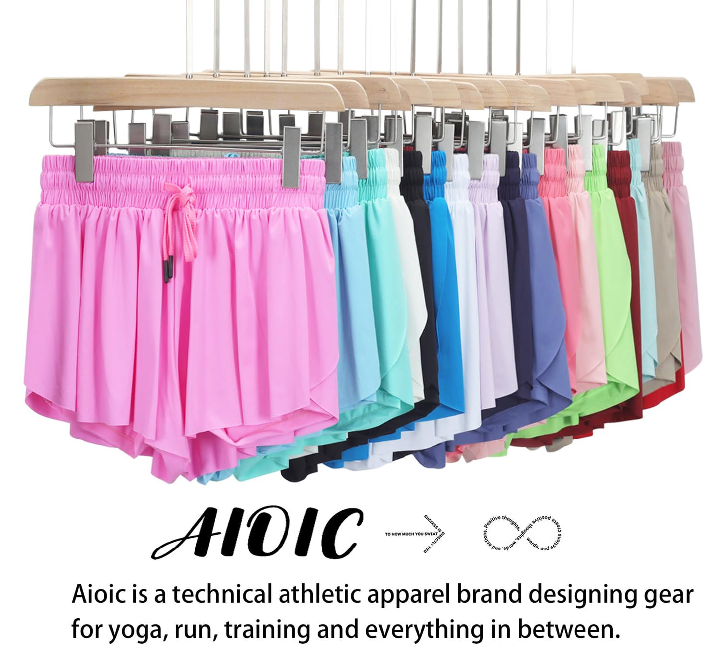 AIOIC Girls Butterfly Shorts Kids Flowy Shorts 2-in-1 Youth Butterfly Skirts with Pocket