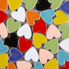 48pcs/200g Pack of Mosaic Tile Supplies for DIY Crafts, Plates, Picture Frames, Flowerpots, Handmade Jewelry - 2.2x2.3cm Love Heart Ceramic Decorative Tiles (Fullcolor Mix)