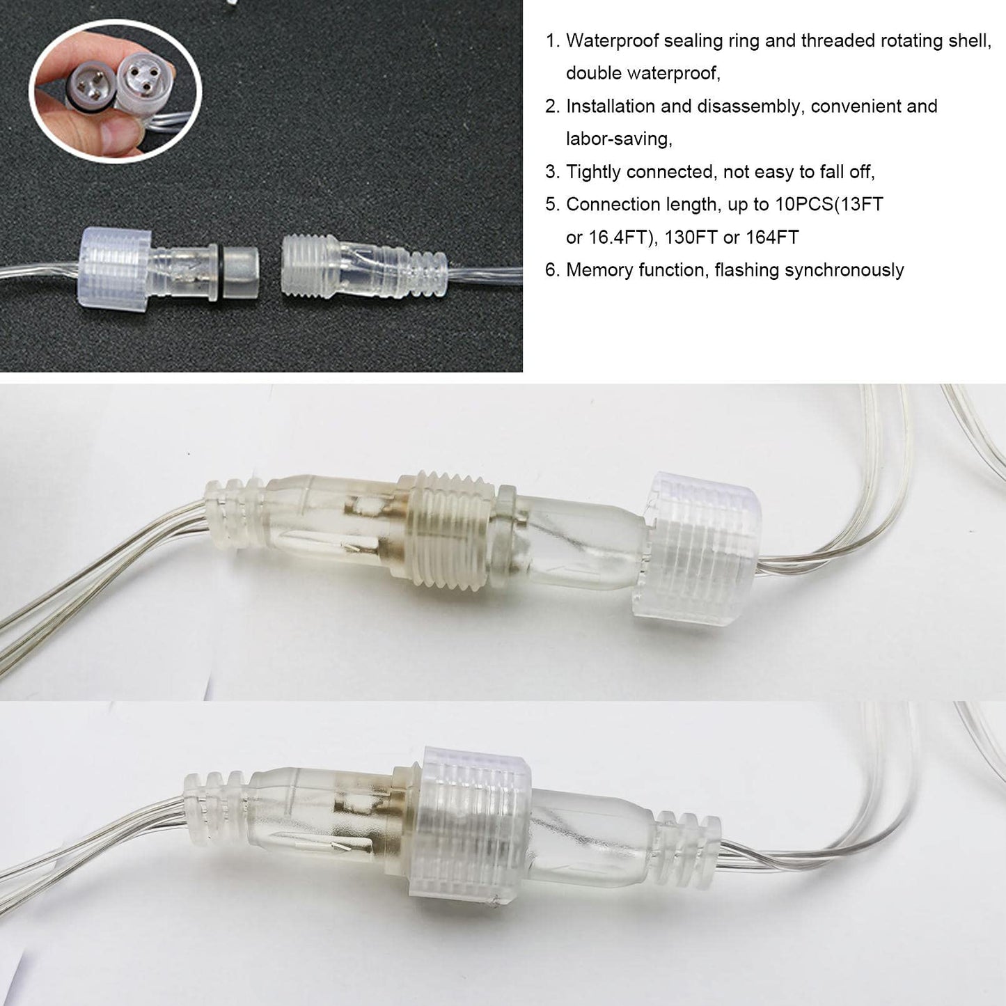 JAMISAY LED Icicle Lights, 8 Modes 16.4FT 112 LEDs Christmas Short Curtain Fairy Hanging Ceiling Extendable Lights for Wedding Balcony Doorway Outdoor Indoor Decoration Warm White, 5M04