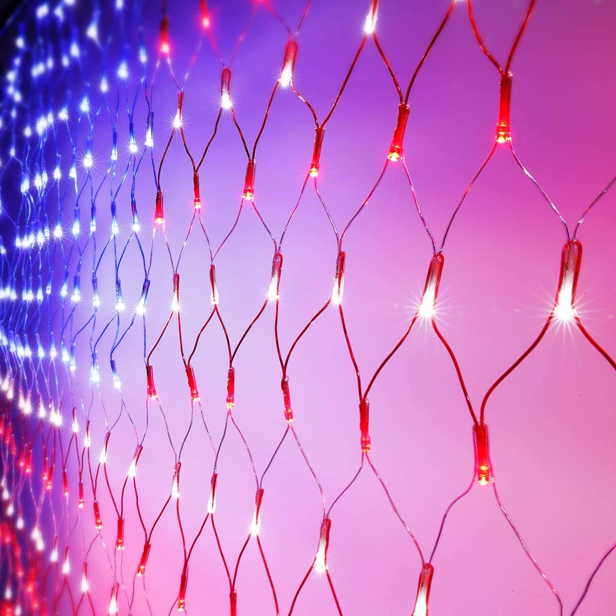 American Advanced Flag String Lights, Waterproof Led Flag Net Light of The United States for Memorial Day, Garden Decoration, Festival, Holiday, Party Decoration,Christmas Decorations (Plug in Power)