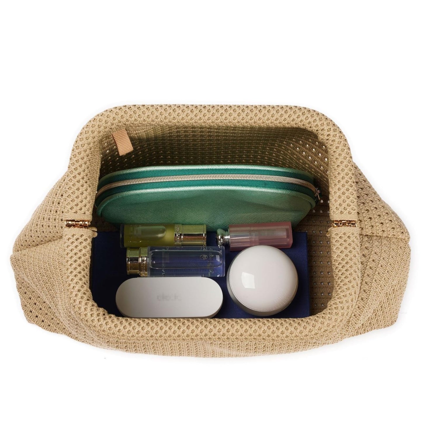 Keridean Crochet Clutch Summer Beach Purse Women 2025 Evening Handbag Woven Chain Crossbody Dumpling Knit Cloud Bag