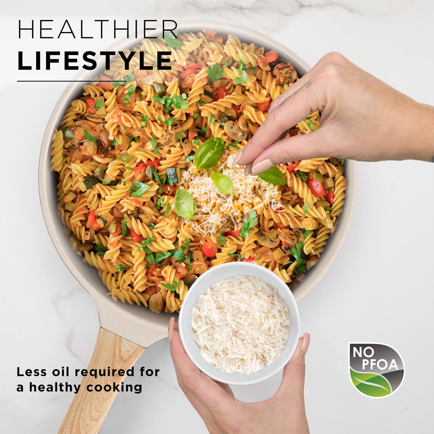 KASANOVA 10Pcs Cookware set, Die-cast Aluminum pots and pans, Nonstick frying pans and casseroles, Induction safe, PFOA-free (Green and Cream, 10 pcs)