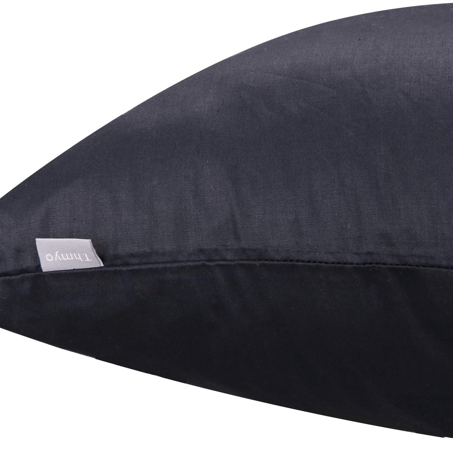 Thmyo 4-Pack 100% Cotton Comfortable Solid Decorative Throw Pillow Case Square Cushion Cover Pillowcase Sublimation Blank Pillow Covers Halloween DIY Throw Pillowcase for Sofa(18x18inch/45x45cm,Black)