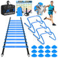 Agility Ladder Speed Training Equipment Set-20ft Agility Ladder,12 Soccer Cones,4 Hurdles, Jump Rope, Running Parachute, Basketball Football Soccer Training Equipment for Kids, Youth, Adults
