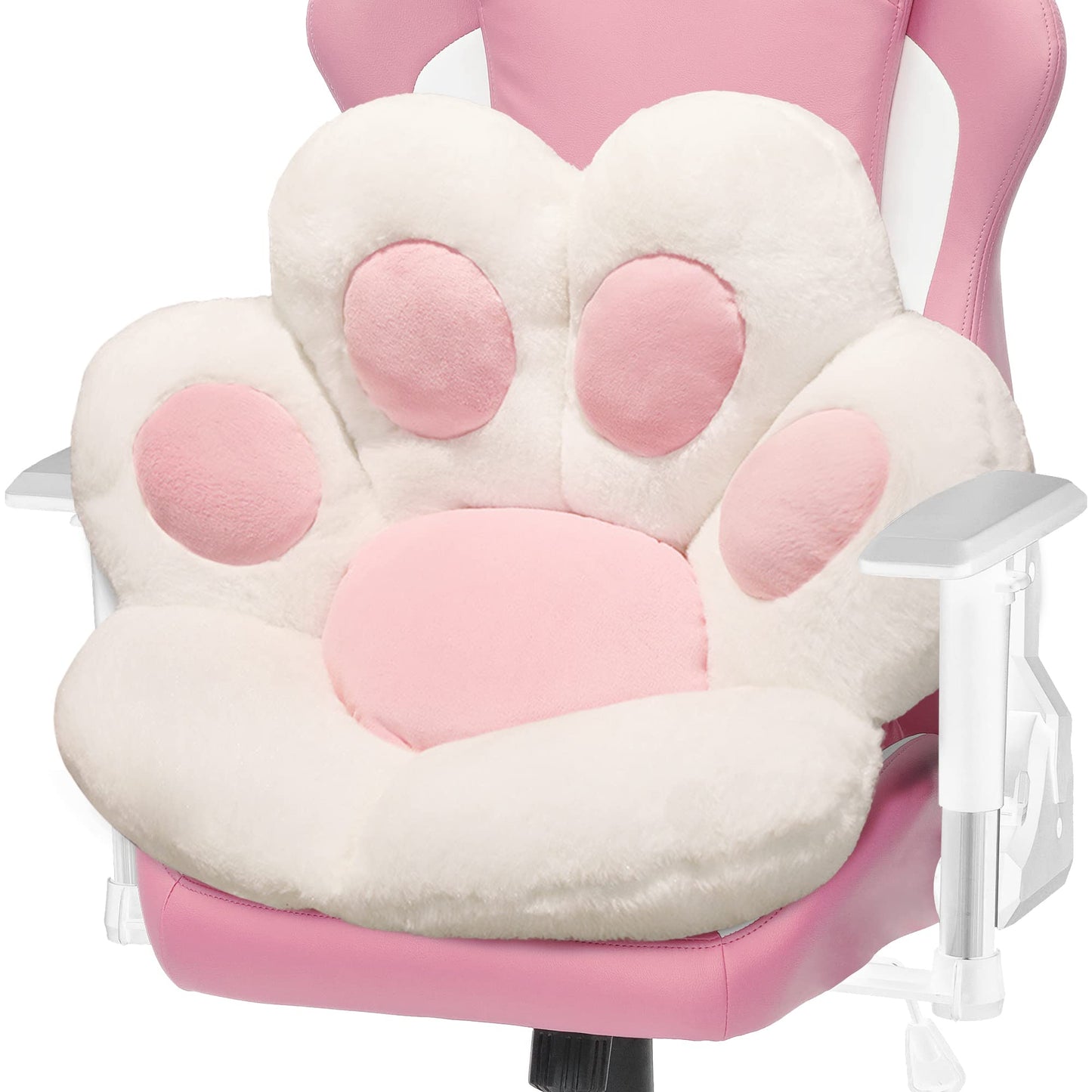 ELFJOY Cat Paw Cushion Comfy Plush Chair Cushions for Office Computer Gaming Chairs Soft Cute Floor Pillow for Dining Room Bedroom Decor (23.6" x 27.6" Pink)