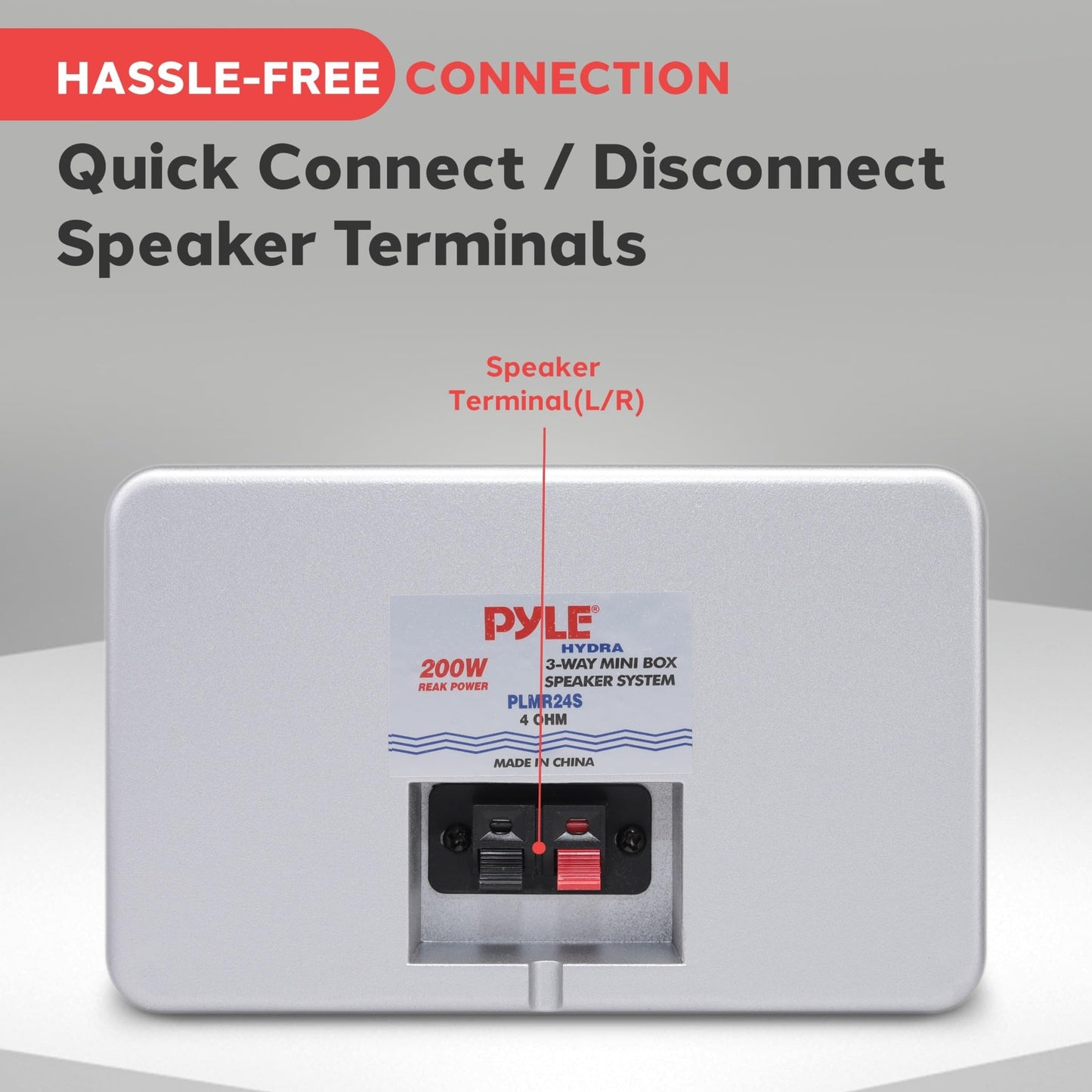 Pyle 3-Way Waterproof Marine Box Speakers - 3.5" 200 Watt Dual Indoor Outdoor Speaker System - Weatherproof/Waterproof Outdoor Speaker - Home, Boat, Pool, Patio Indoor Outdoor Use PLMR24S (Silver)