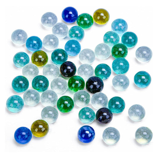 POPLAY 50 PCS Beautiful Player Marbles Bulk for Marble Games, Multiple Colors(1 Whistle)