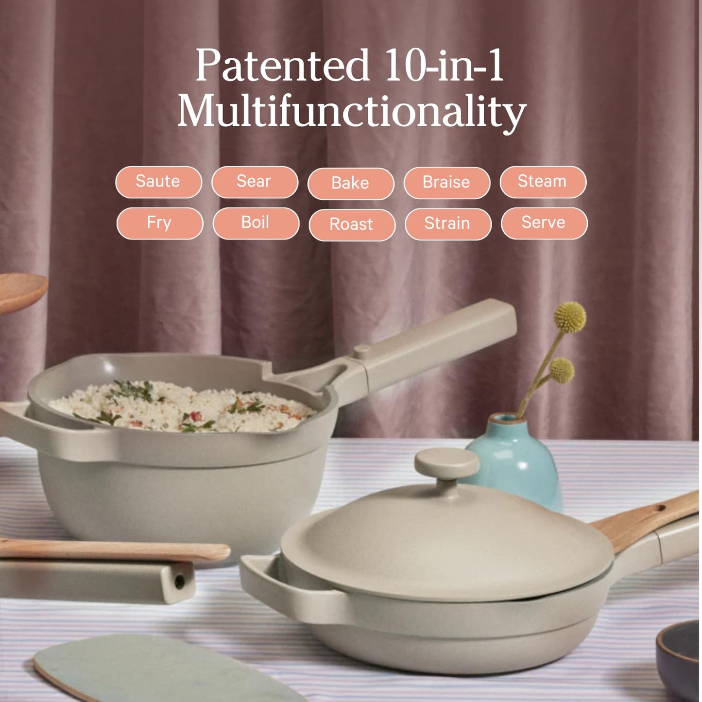 Our Place Always Pan Duo - Pan & Mini 2.0 Bundle | Multi-Functional Cookware Set Replaces 20 Pieces | Char