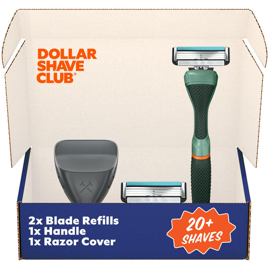 Dollar Shave Club | Travel Shave Set | 4 Swift Rinse Refill Cartridges, 1 Handle, 1 Razor Cover