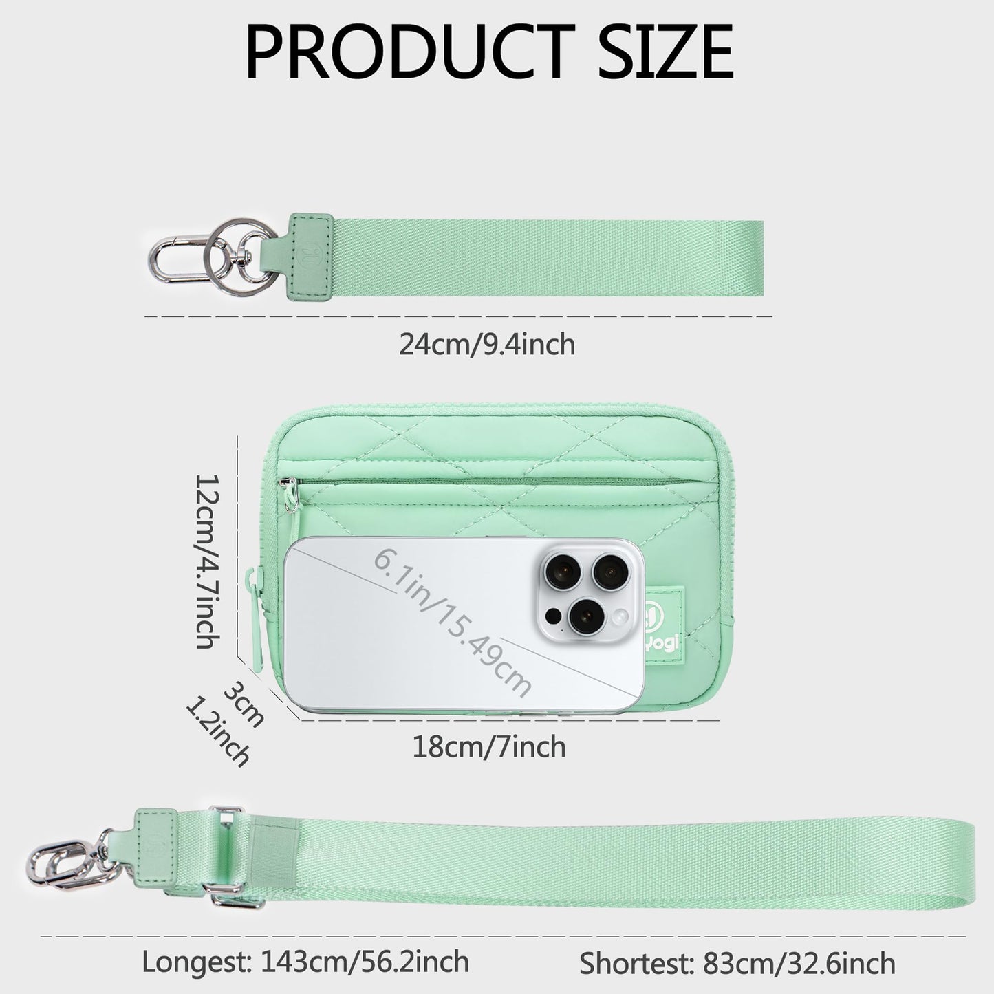 DOYOGI Wristlet Wallets for Women,Small Crossbody Bags Shoulder Handbag,Phone Organizer (Green)