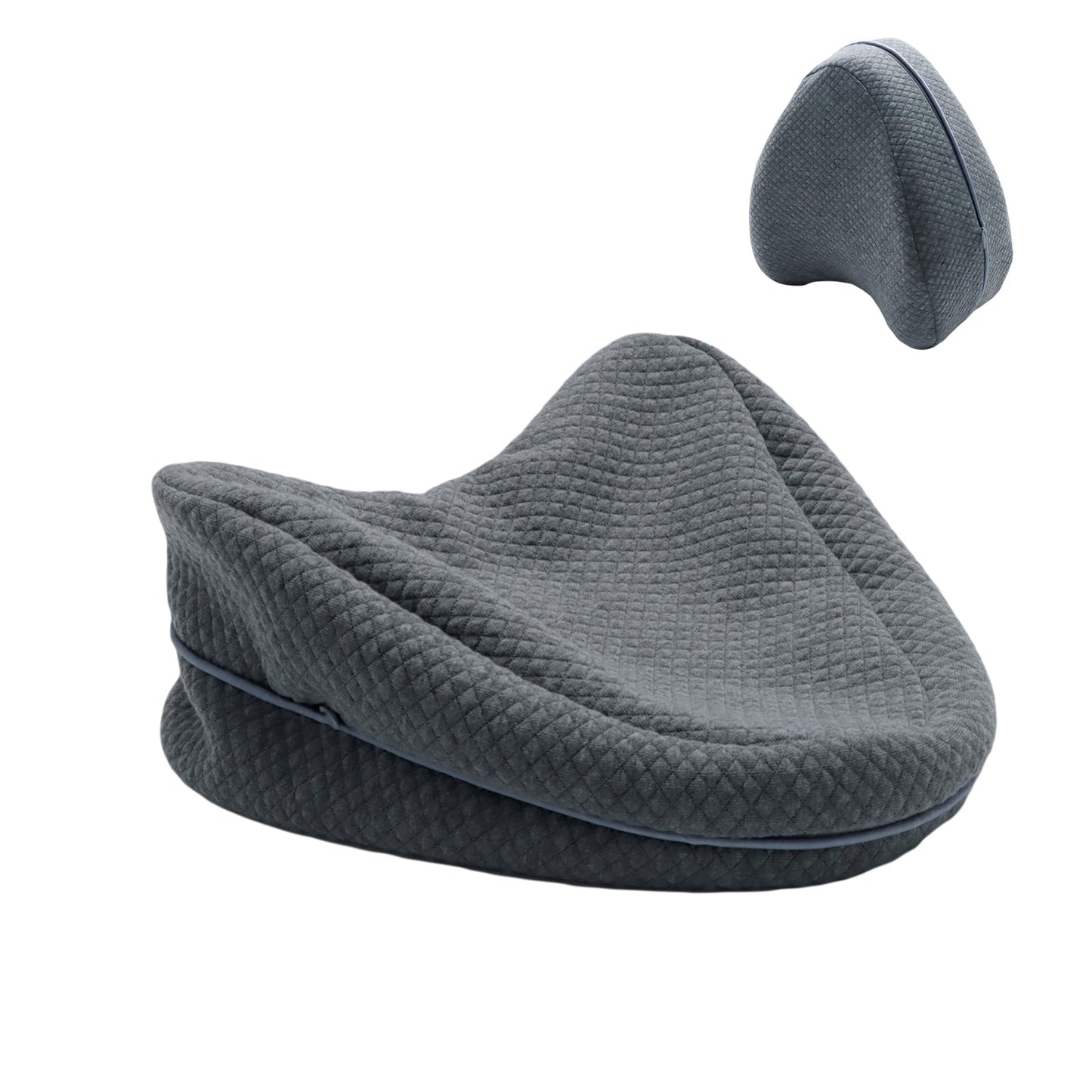 Upgrade Invisible Zippered Pillow Cover Compatible with Contour Legacy Knee Pillow,Anti-Pilling and Washable Legacy Leg and Knee Foam Support Pillow Cover Only (Grey)