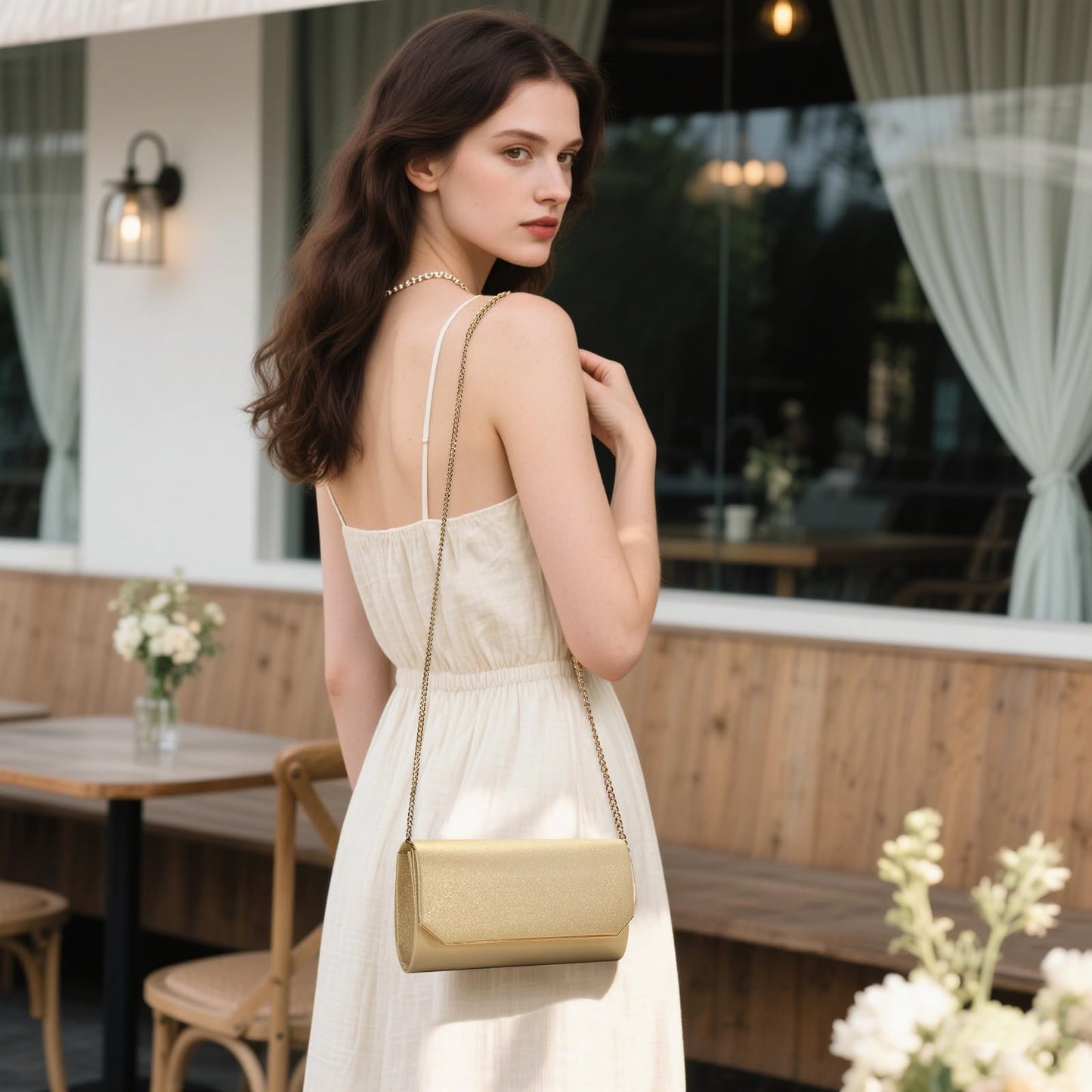 UBAYMAX Evening Bag, Clutch Purses for Women Sparkling Handbags Crossbody Bag Wedding Bag for Prom Party Wedding Engagement (Gold)