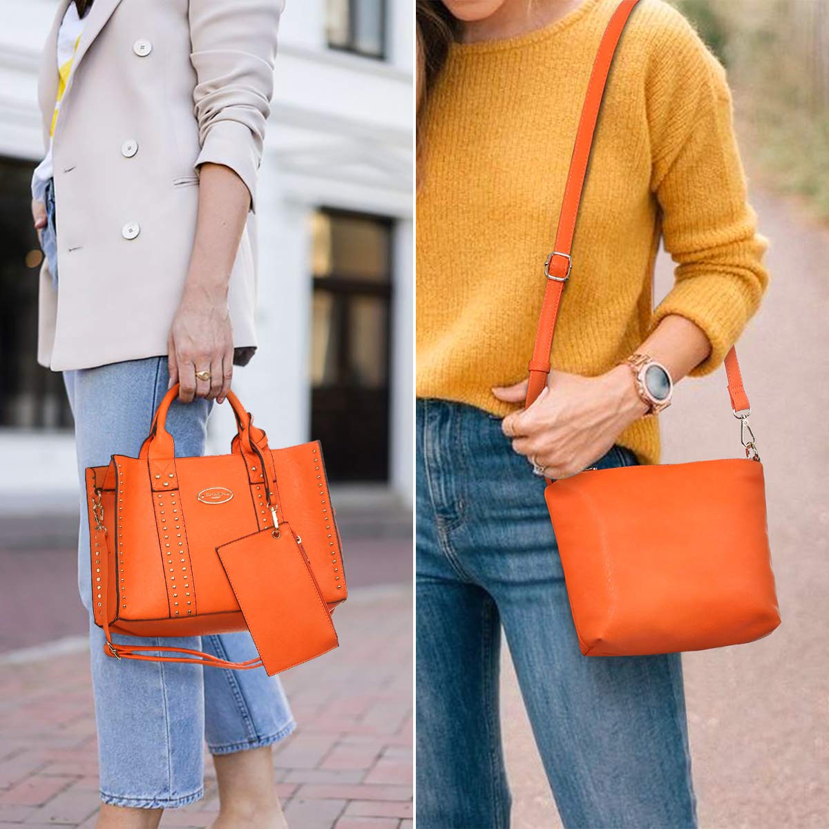 Dasein Purses Handbags for Women Tote Wallet Set Top Handle Satchel Shoulder Hobo Bag 3pcs