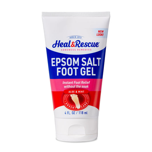 Heal&Rescue Epsom Salt Foot Gel, 4 Ounce, Soothing Relief for Painful, Tired, Aching Feet, Ditch the Foot Bath for Instant Relief