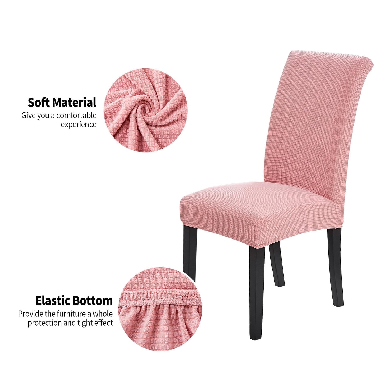 Joccun Chair Covers for Dining Room Set of 2,Dining Chair Slipcovers Stretch Dining Room Chair Covers Seat Protector,Washable Parsons Chair Cover for Home,Banquet(Dusty Pink,2 Pack)