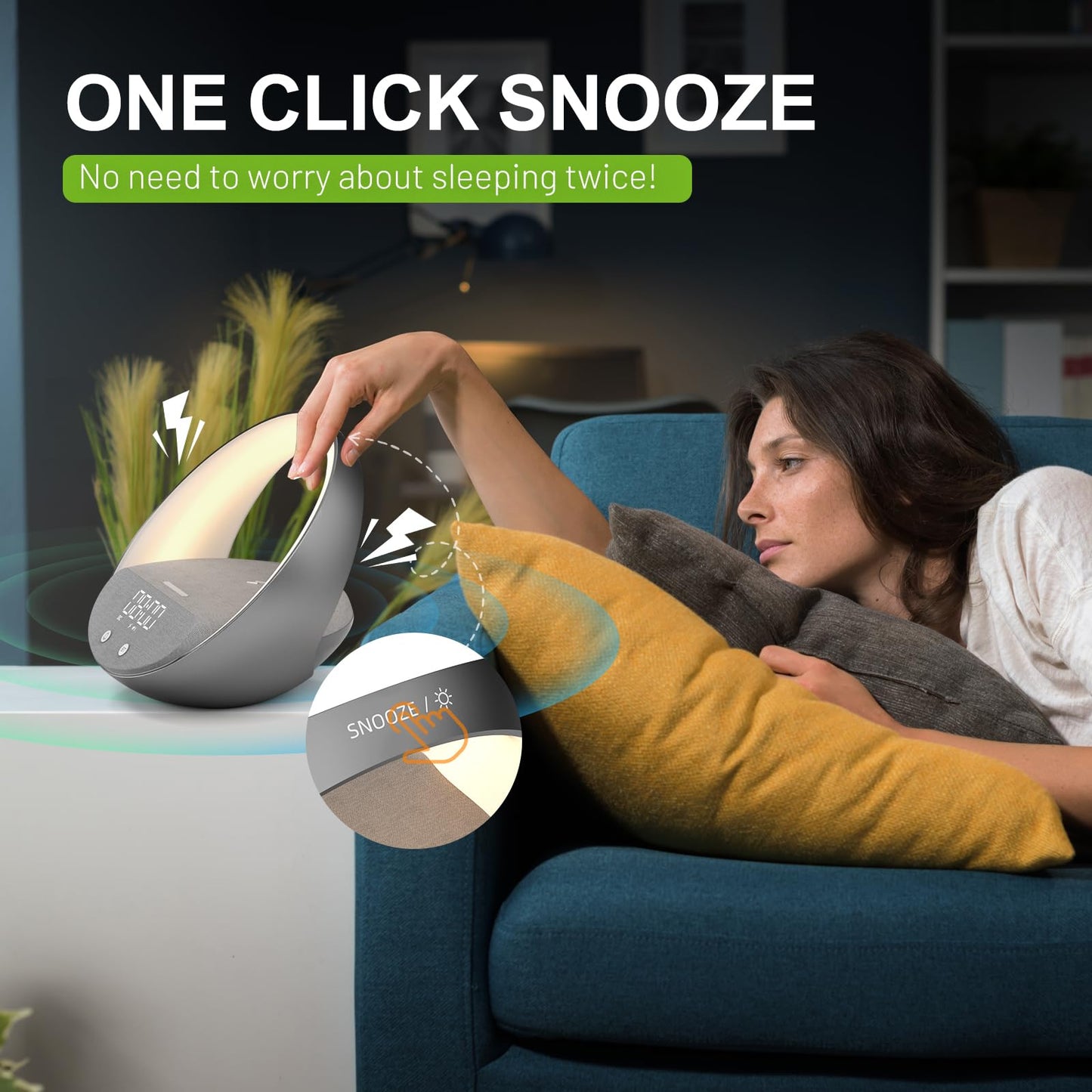 FUNFOR Bluetooth Alarm Clock, Sunrise Simulation Wake Up Night Light, 15W Fast Wireless Charging Alarm Clock for Bedroom, 10W Bluetooth Stereo Sound Speaker, USB Charger Port