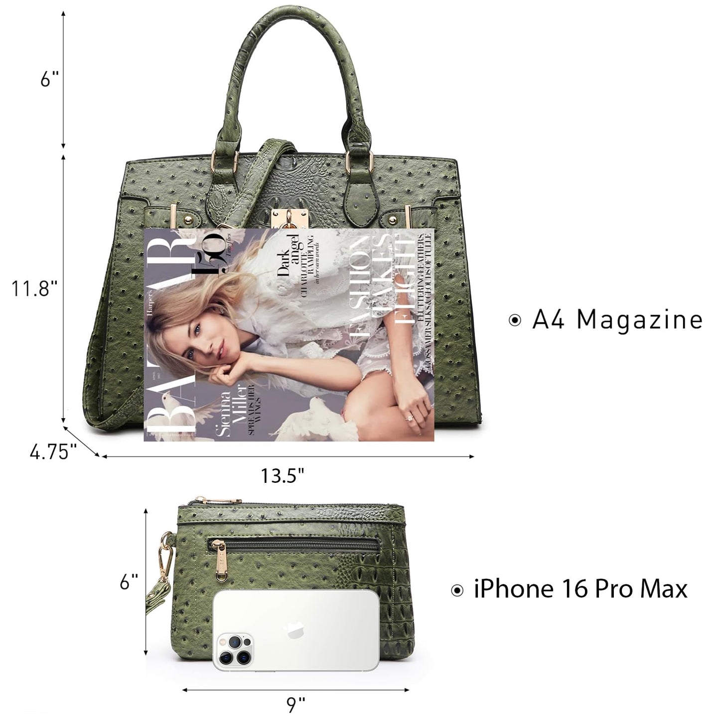 Dasein Women Handbags and Purses Ladies Shoulder Bag Top Handle Satchel Tote Work Bag with Wallet