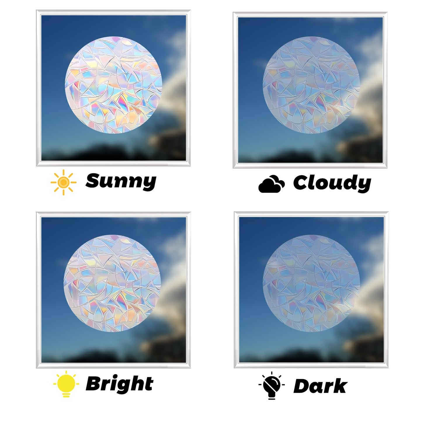 90 Pcs Circle Window Decals to Prevent Bird Strikes - Anti-Collision Window Stickers for Birds, Rainbow Vinyl Suncatcher Stickers, Reusable Static Clings for Bird Window Deterrent, No Glue Needed