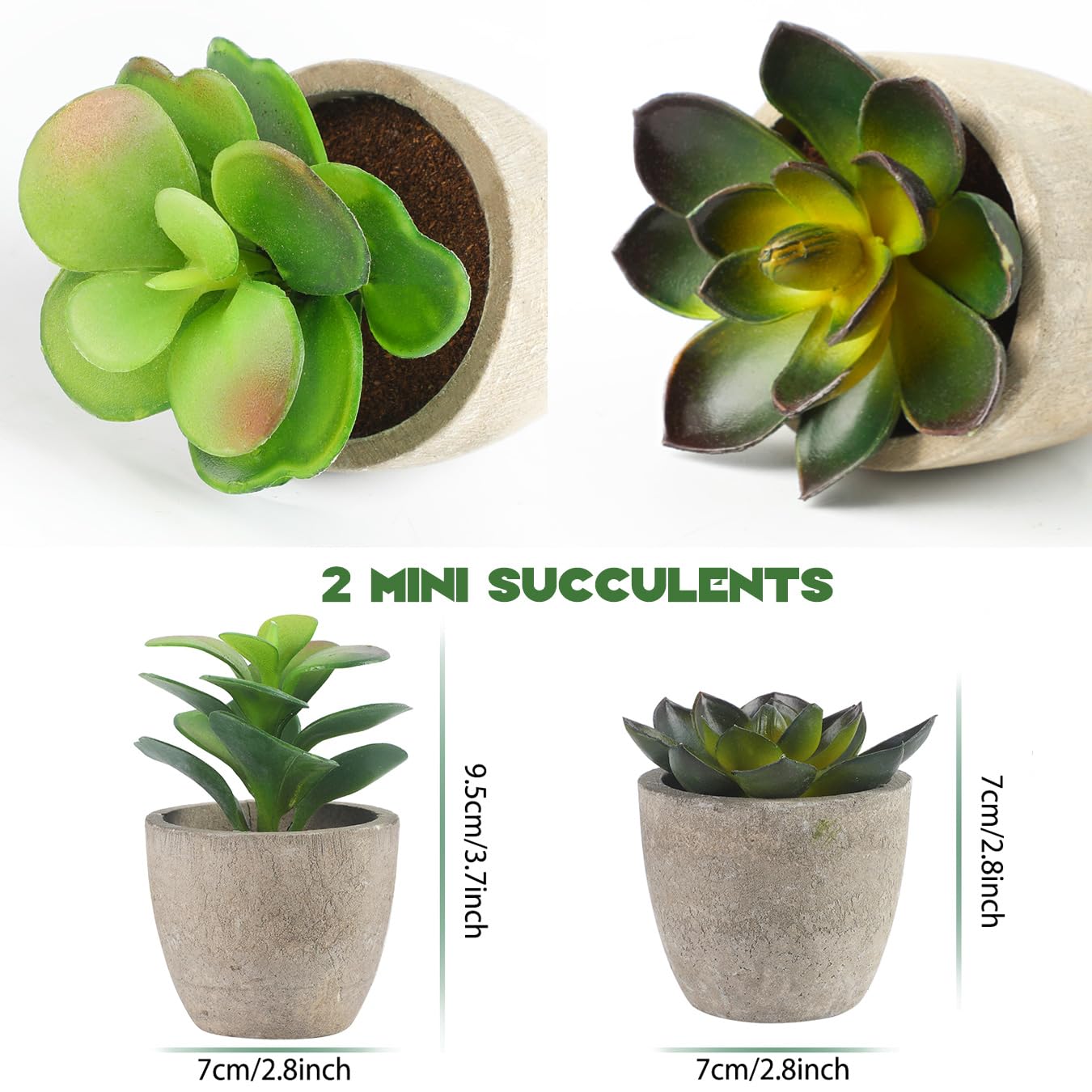 ALAGIRLS 4 Packs Fake Plants Small Artificial Plants Indoor Eucalyptus Rosemary Succulents Plants Potted Faux Plants for Home Indoor Office Bathroom Living Room Decor