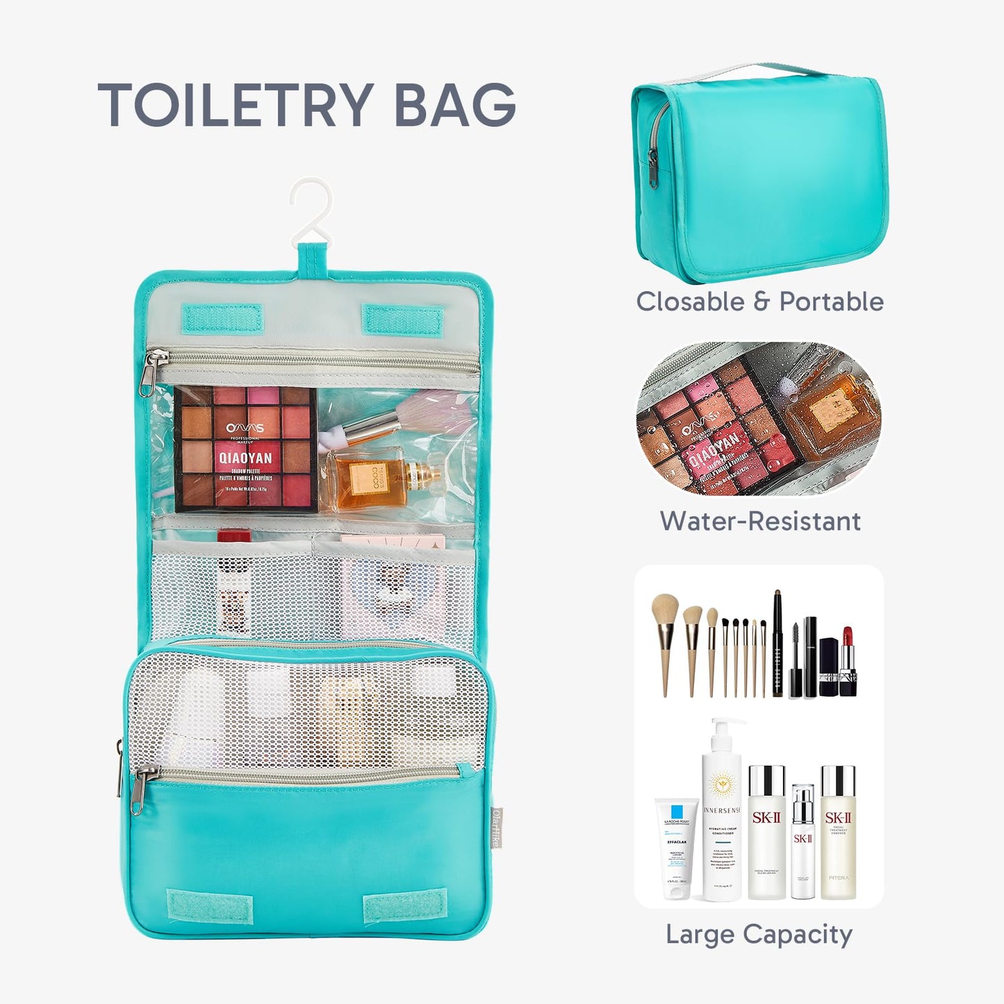 ALL INCLUDED 10 Set Durable Packing Cubes for Suitcases,OlarHike Essentials for Travel, UPGRADED Anti-Tear Stitching, NEW Improved Luggage Packing Organizers for Travel Accessories (Turquoise)