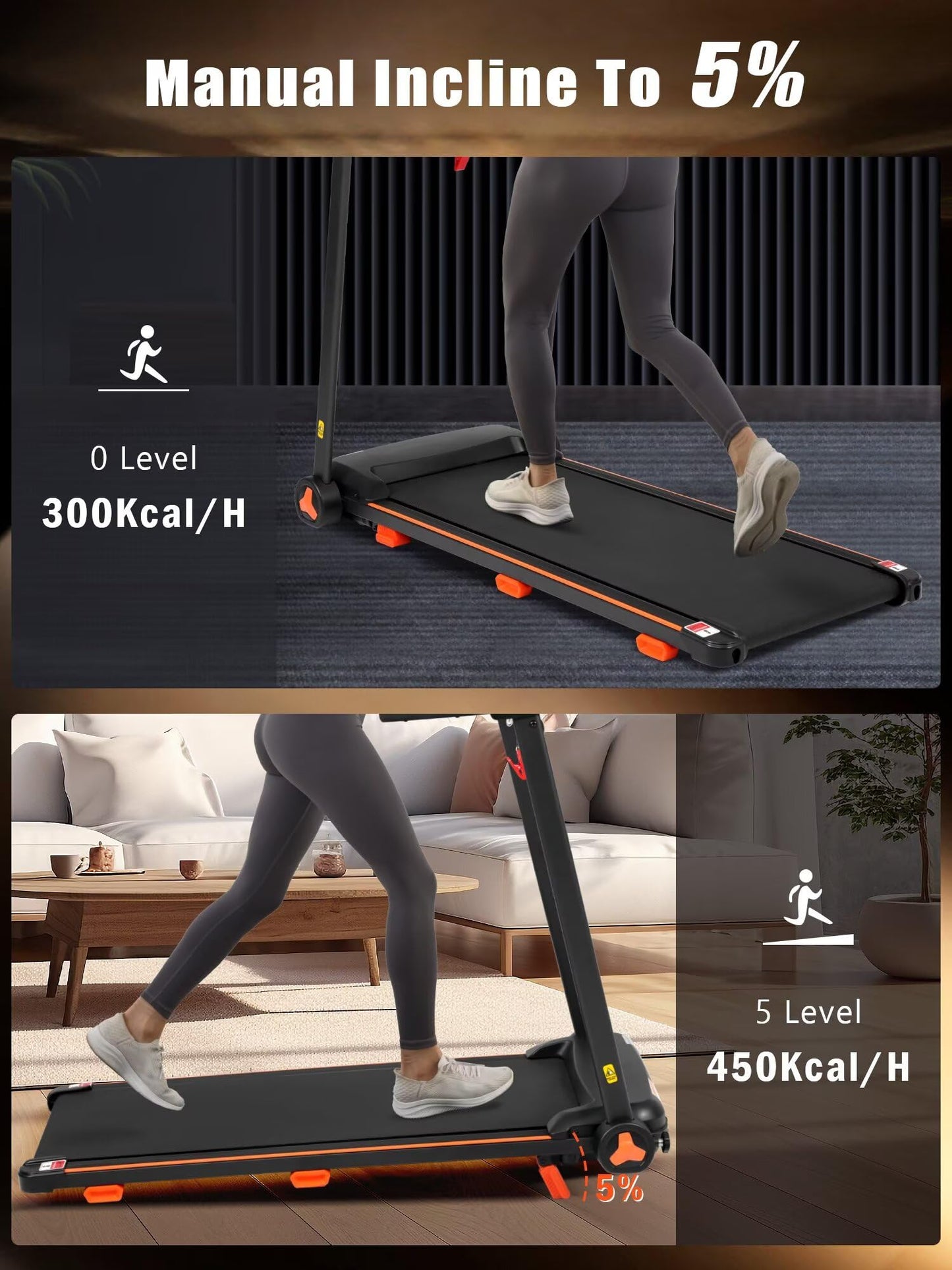 Treadmills for Home, 3.0 HP Folding Treadmill with Incline, Portable Treadmill 300 lbs Capacity, Caminadora Eléctrica Para Casa, Small Treadmills With Charge Staion & Bluetooth Speaker For Small Space