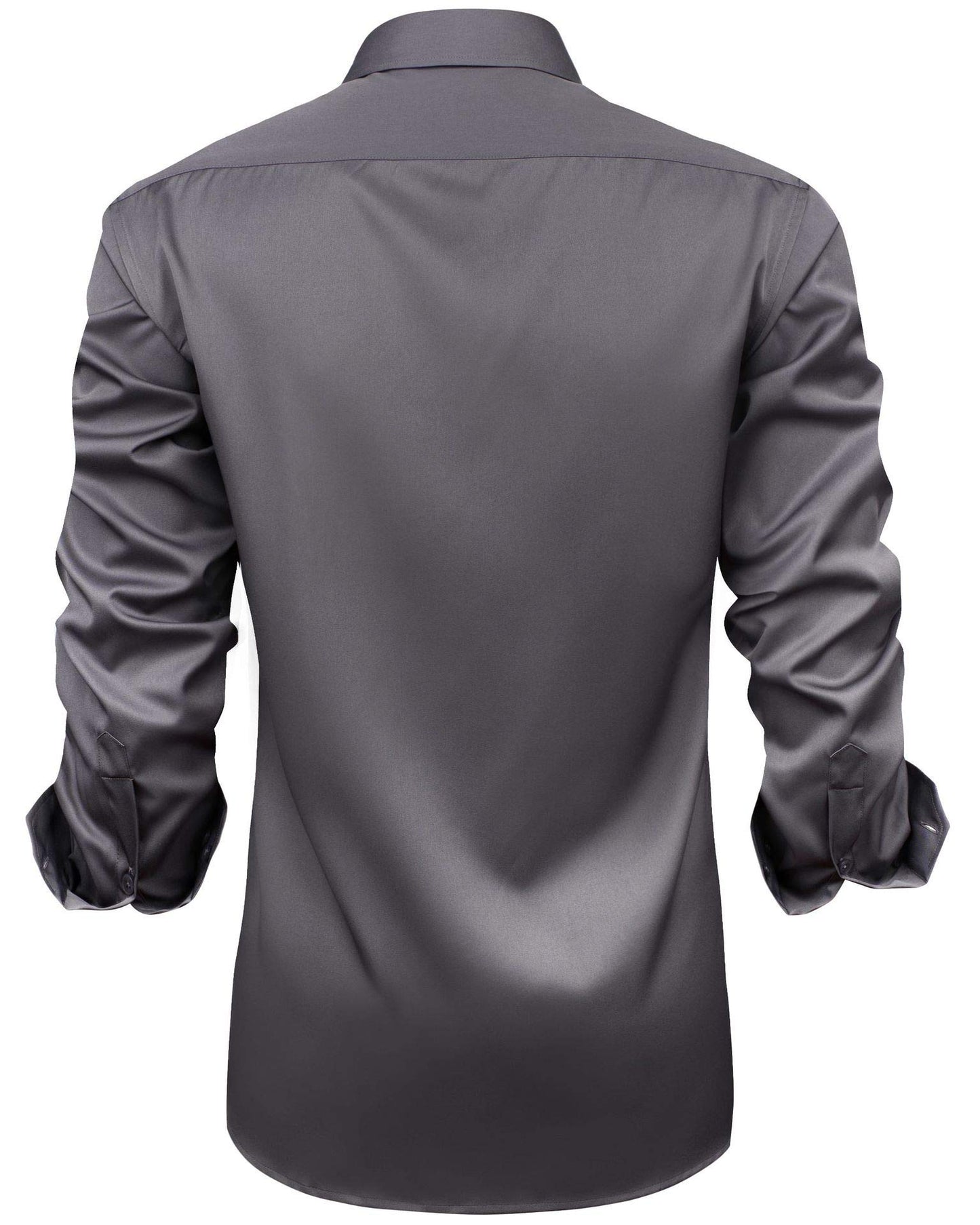 J.VER Men's Casual Long Sleeve Stretch Dress Shirt Wrinkle-Free Regular Fit Button Down Shirts Grey Small
