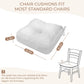 COOLBEBE Chair Cushions for Dining Chairs 4 Pack, Kitchen Chair Cushions, Chair Pads for Dining Chairs with Ties and Non-Slip Backing, Tufted Memory Foam Seat Cushions, 16.5" X 16.5", White