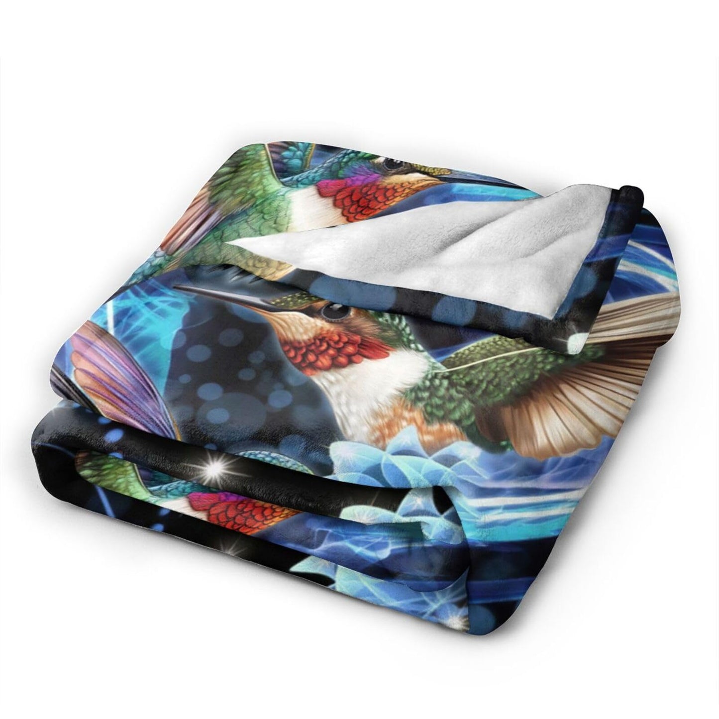 Hummingbird Blanket Super Cozy Soft Hummingbird Throw Blanket Warm Plush Fluffy Hummingbird Stuff Gifts for Women Girls Fleece Flannel Gift Blankets for Kids Adults 50"X40"